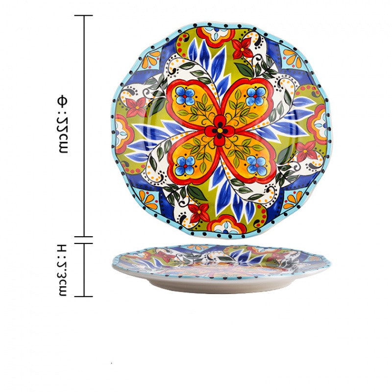 Underglaze patterned plates