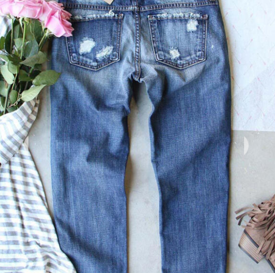 Holiday Denim - Ripped Plaid Jeans
