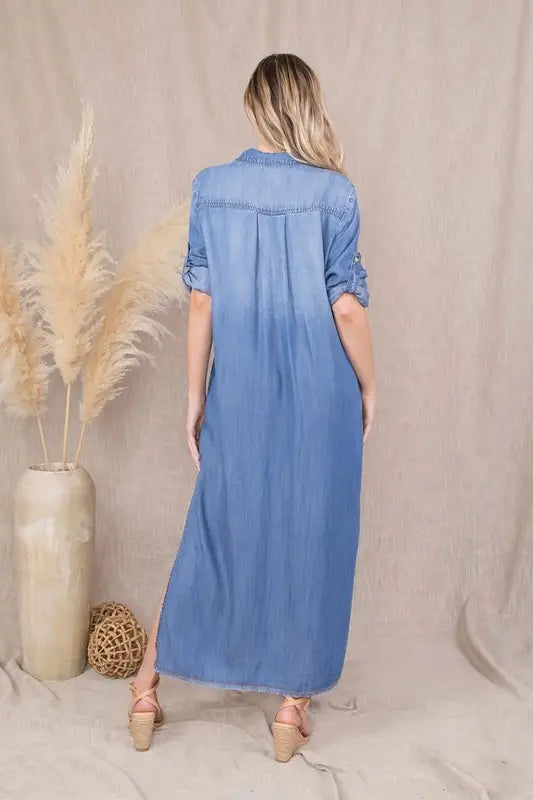 CHABREY BLUE MIDI DRESS