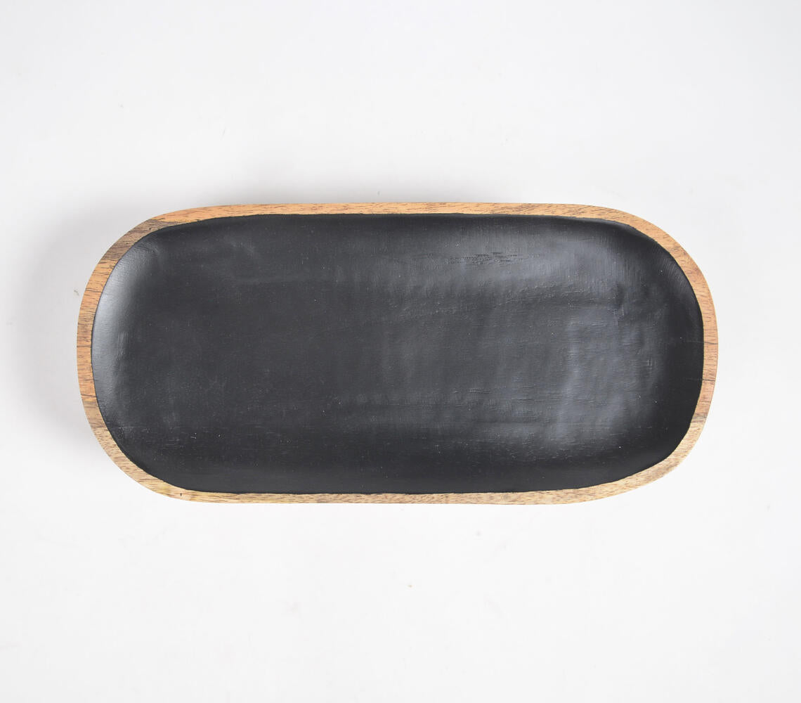 Enamelled Mango Wood Stand Serving Tray