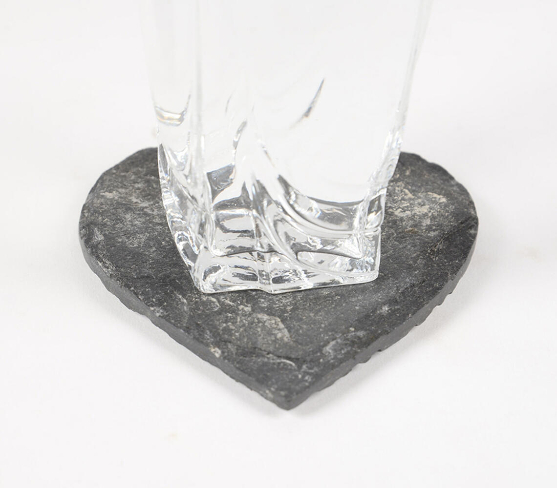 Heart-Shaped Hand Cut Slate Coasters (set of 4)