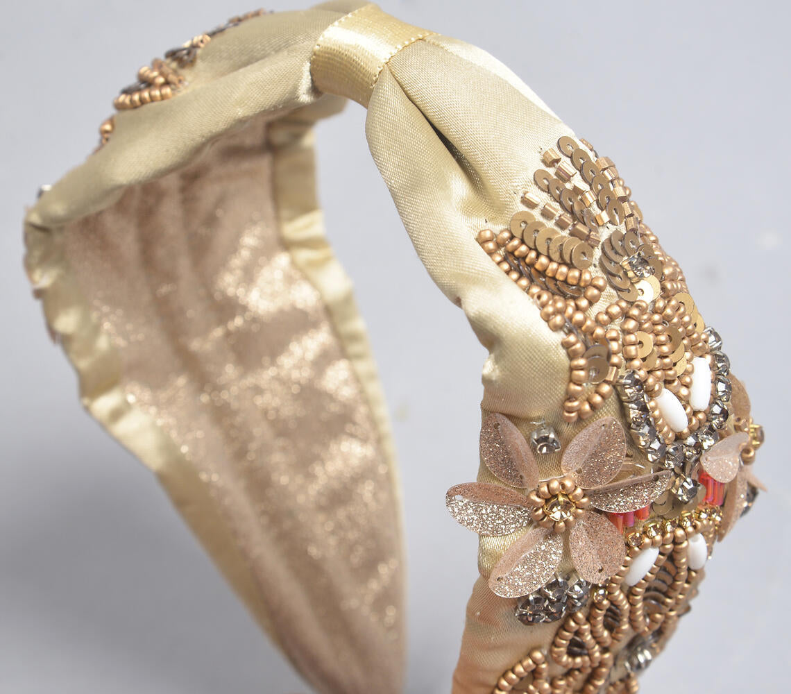 Beads & Sequin Embroidered Hair Band