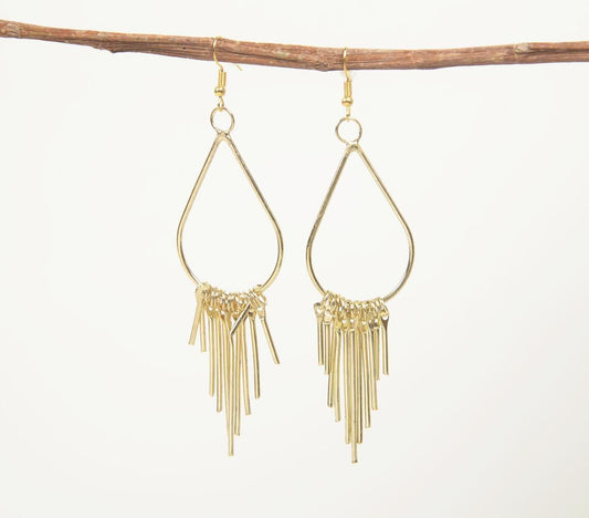 Statement Brass Drop Earrings