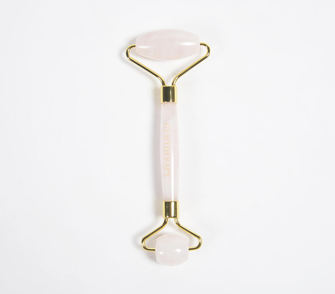 Hand Cut Rose Quartz Face Roller