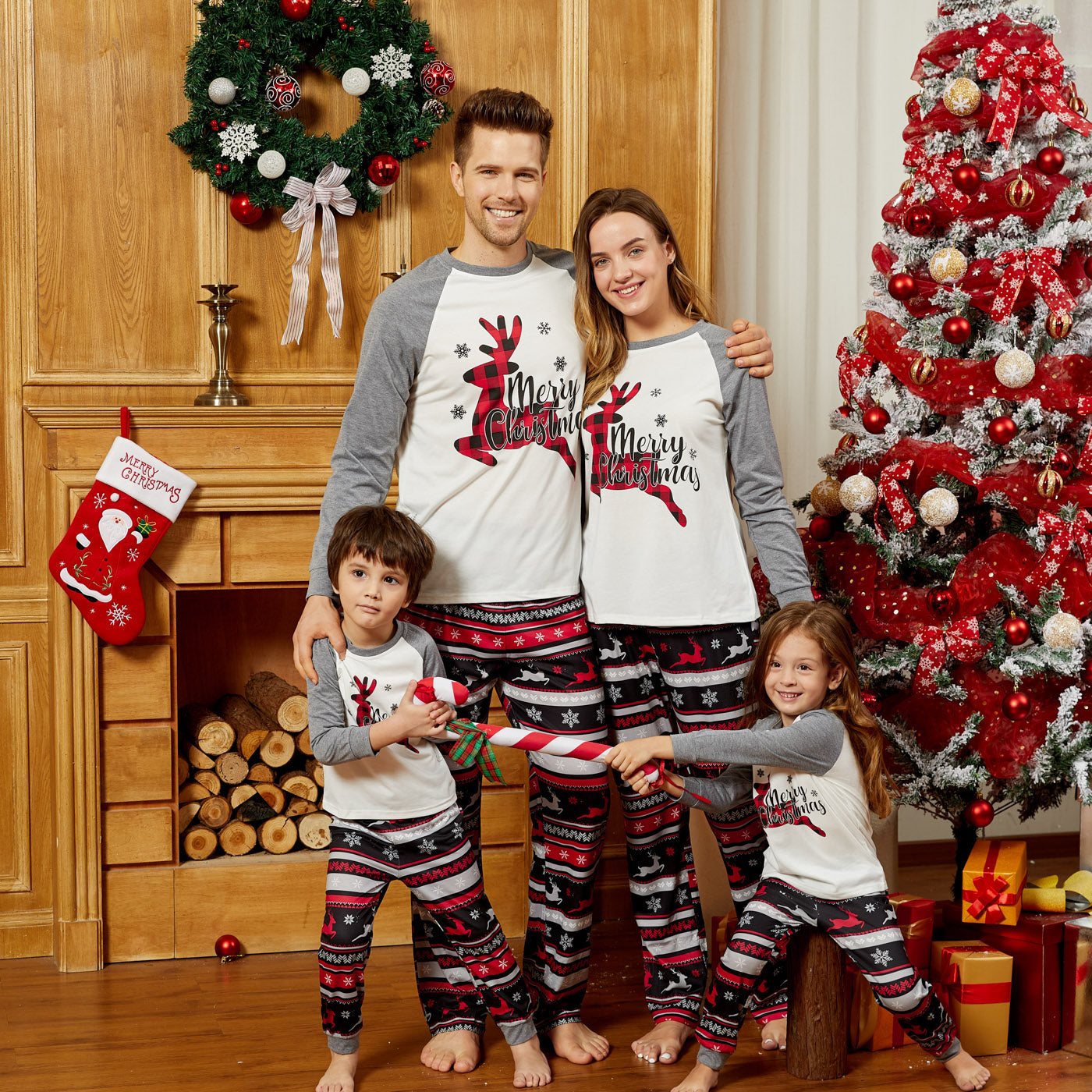 Merry Christmas Baseball Shirt Pajama Set