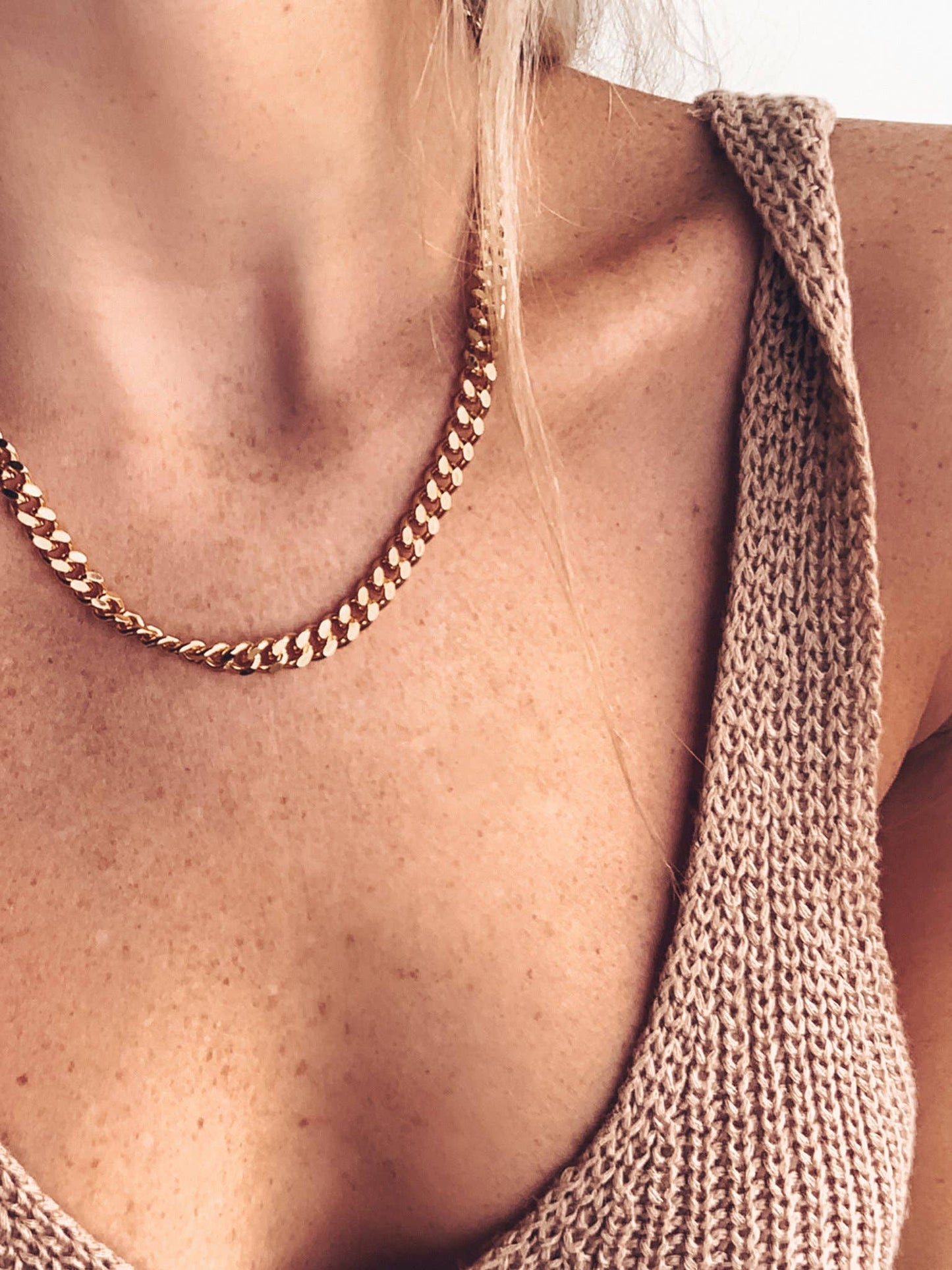 Handmade Chunky Curb Chain Necklace