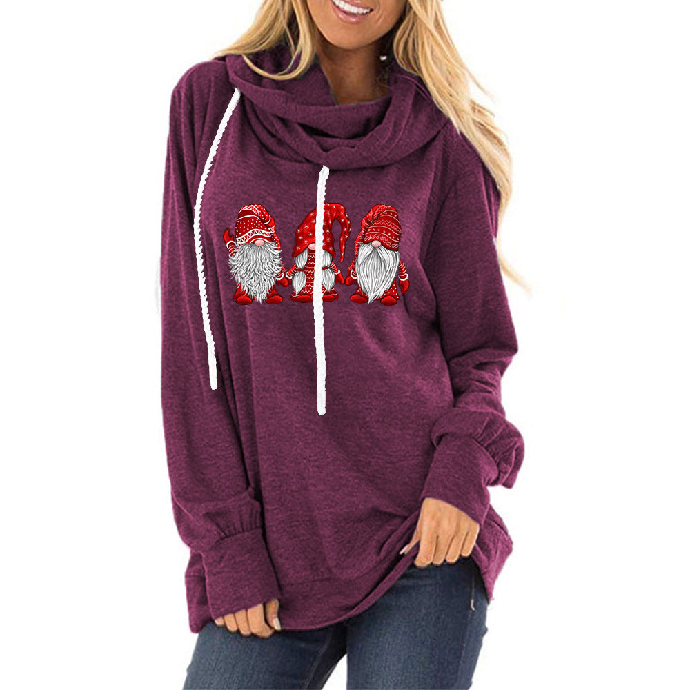 Christmas Gnomes Drop Collar Sweatshirt