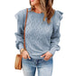 Solid Color Crochet Knit Sweater