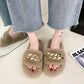 Stylish Fluffy House Shoes with Chain