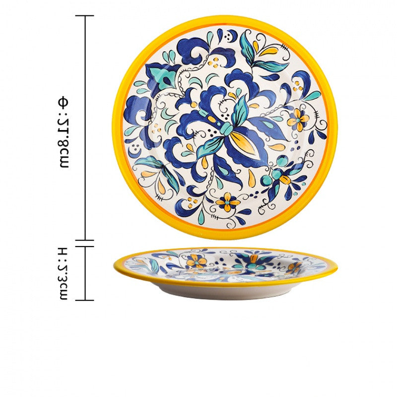 Underglaze patterned  plates
