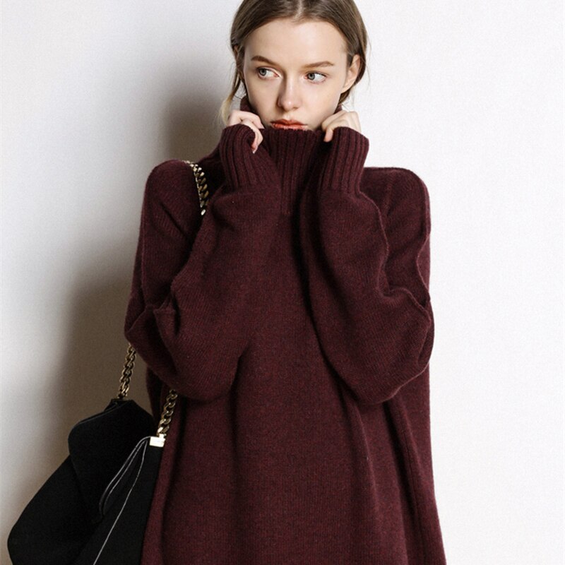 Loose and lazy sweater base dress