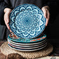 Underglaze patterned  plates