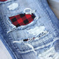 Holiday Denim - Ripped Plaid Jeans