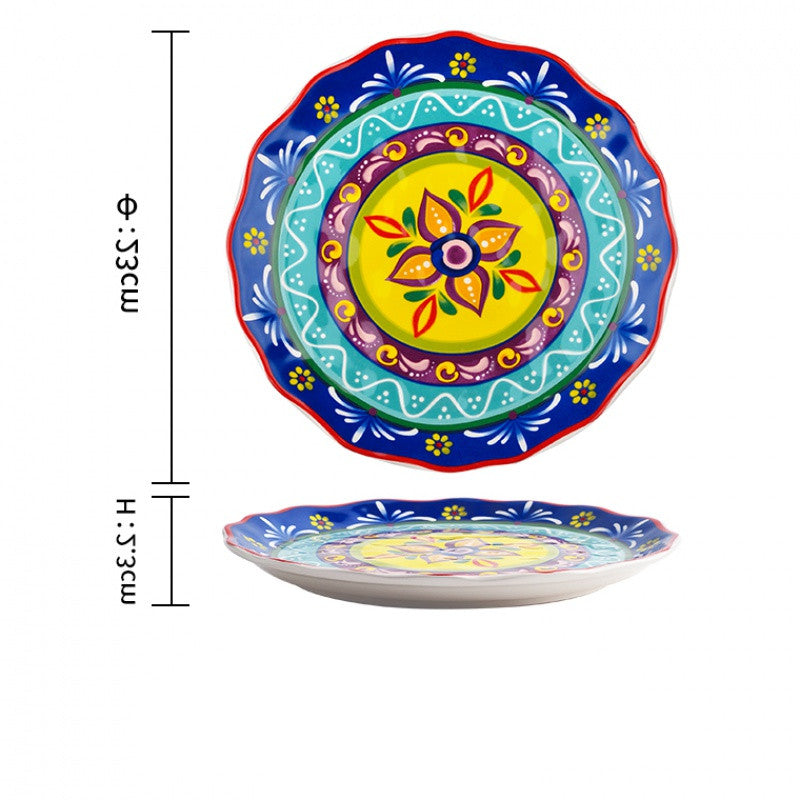 Underglaze patterned  plates