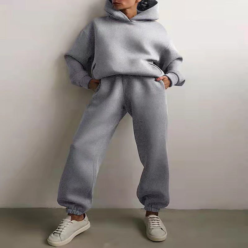 Women's Casual Hooded Sweater Two-piece Suit
