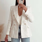 Double Breasted Tweed Blazer Coat
