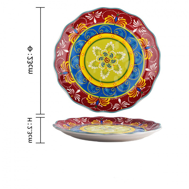 Underglaze patterned  plates