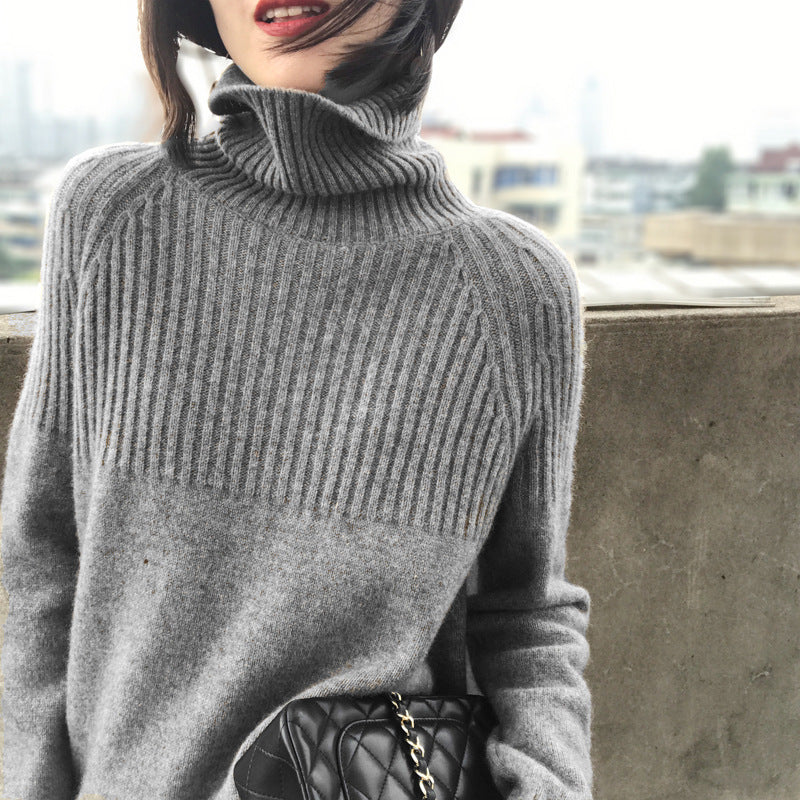 Autumn and winter long-sleeved high-neck sweater