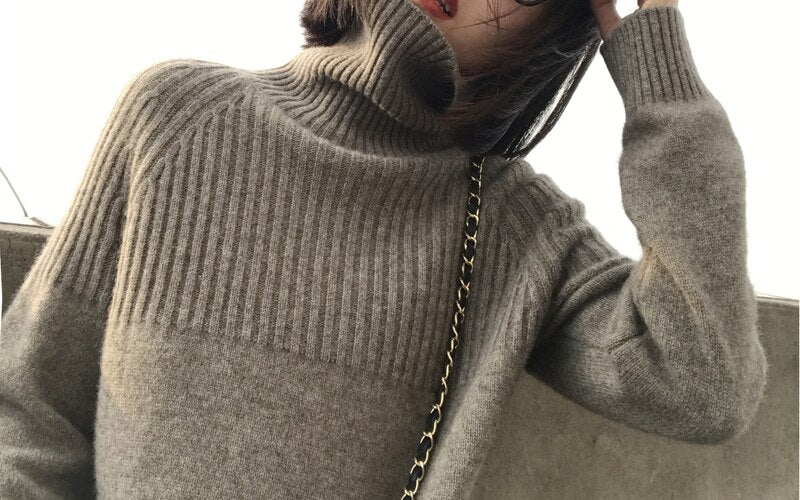 Autumn and winter long-sleeved high-neck sweater