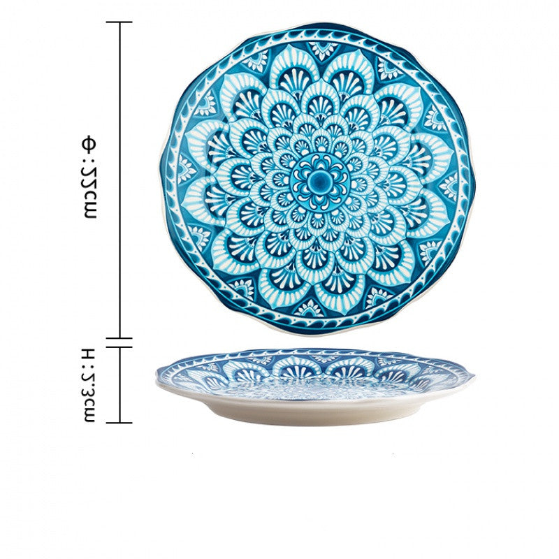 Underglaze patterned  plates