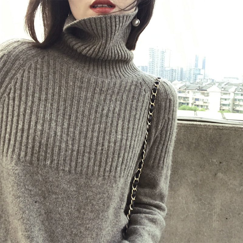 Autumn and winter long-sleeved high-neck sweater