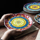 Underglaze patterned  plates