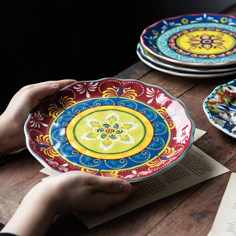 Underglaze patterned  plates