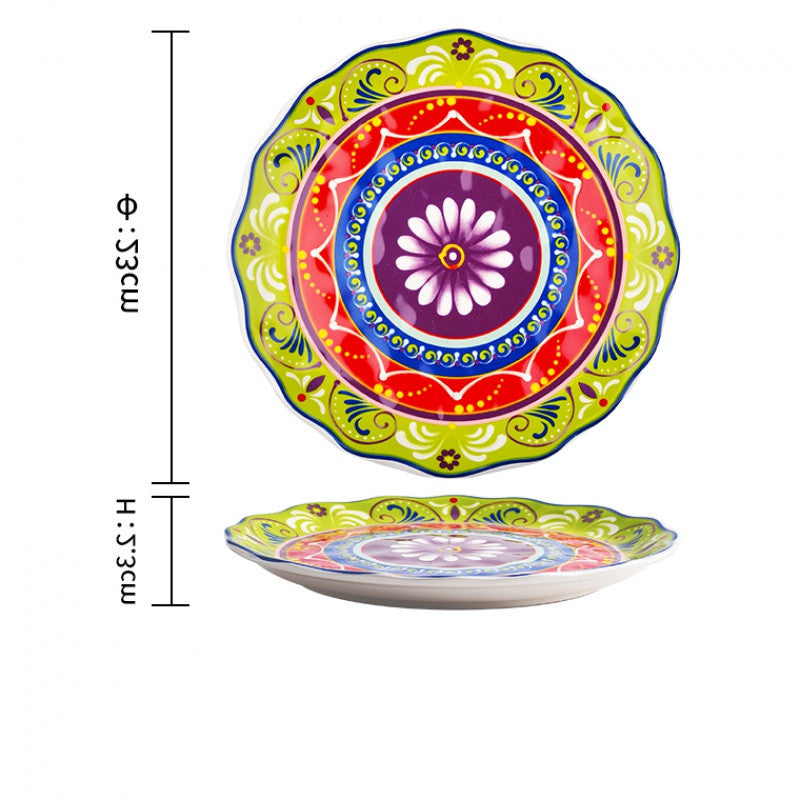 Underglaze patterned  plates