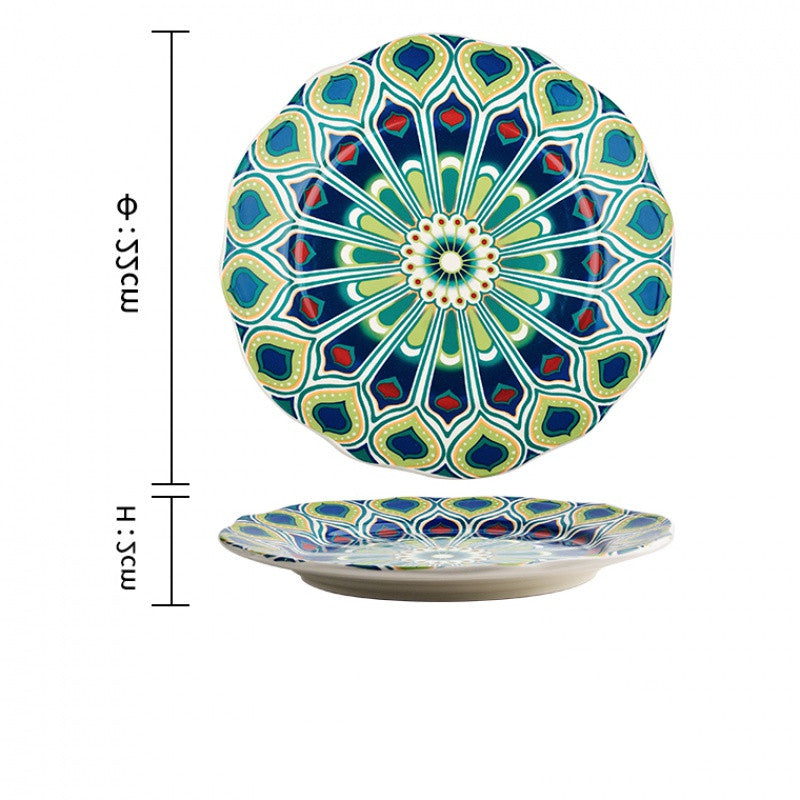Underglaze patterned  plates