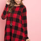 Long Sleeves Plaid Midi