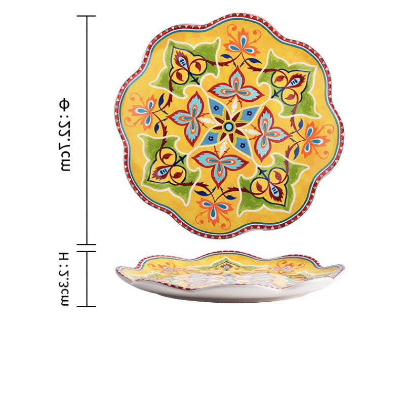 Underglaze patterned  plates