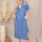 CHABREY BLUE MIDI DRESS