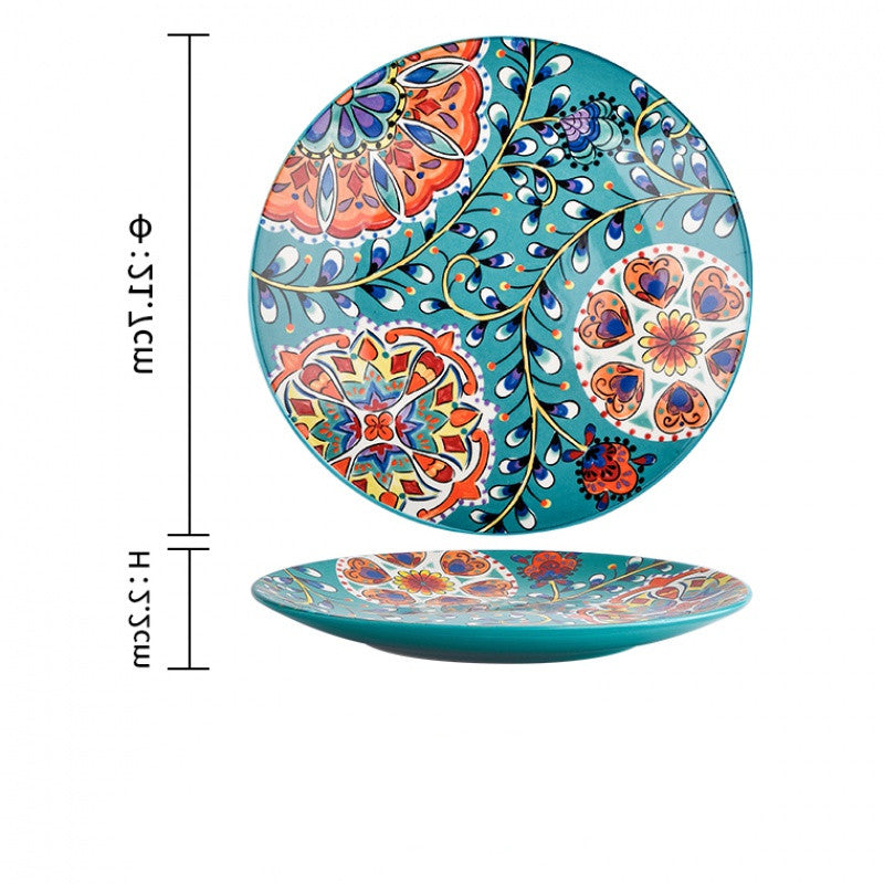 Underglaze patterned  plates