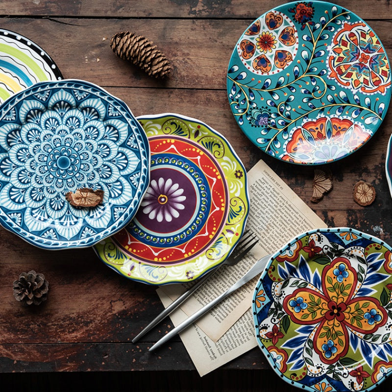 Underglaze patterned  plates
