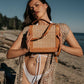 Brown Leather Bag, Cane Shoulder Bag, straw bag, leather