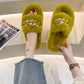 Stylish Fluffy House Shoes with Chain
