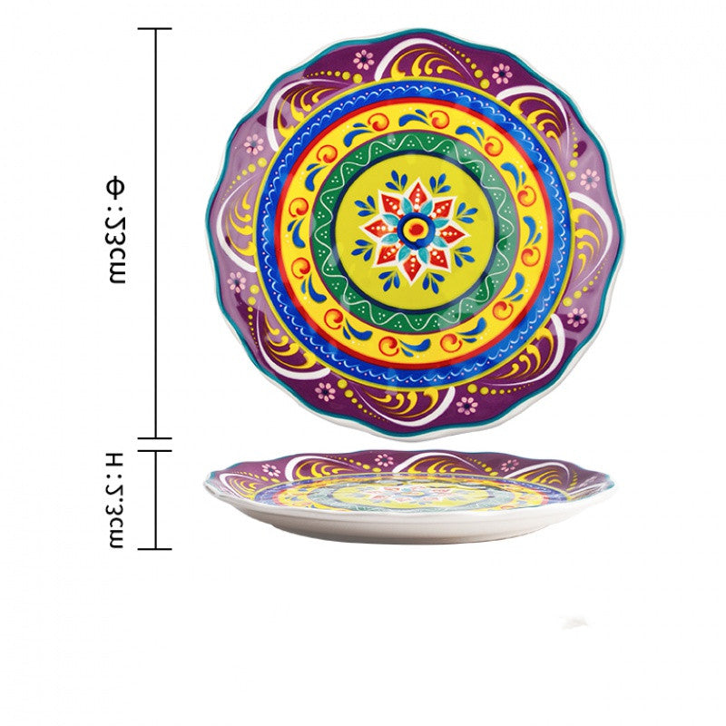 Underglaze patterned  plates