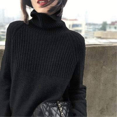 Autumn and winter long-sleeved high-neck sweater