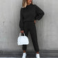 Solid Color High-Neck Long-Sleeved Casual Suit