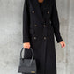 Women's Solid Color Long Sleeve Double Breasted Coat