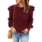 Solid Color Crochet Knit Sweater