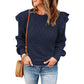 Solid Color Crochet Knit Sweater