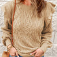 Solid Color Crochet Knit Sweater