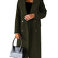 Women's Solid Color Long Sleeve Double Breasted Coat