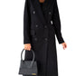 Women's Solid Color Long Sleeve Double Breasted Coat