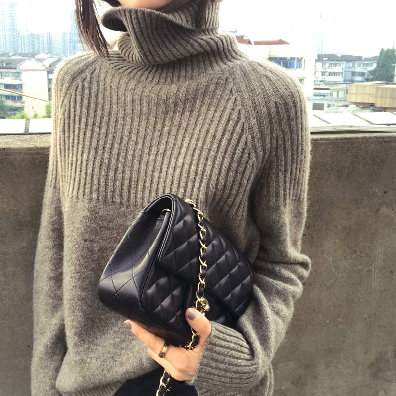Autumn and winter long-sleeved high-neck sweater