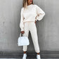 Solid Color High-Neck Long-Sleeved Casual Suit