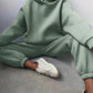 Women's Casual Hooded Sweater Two-piece Suit