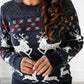 Deers in the snow - Round Neck Knit Pullover