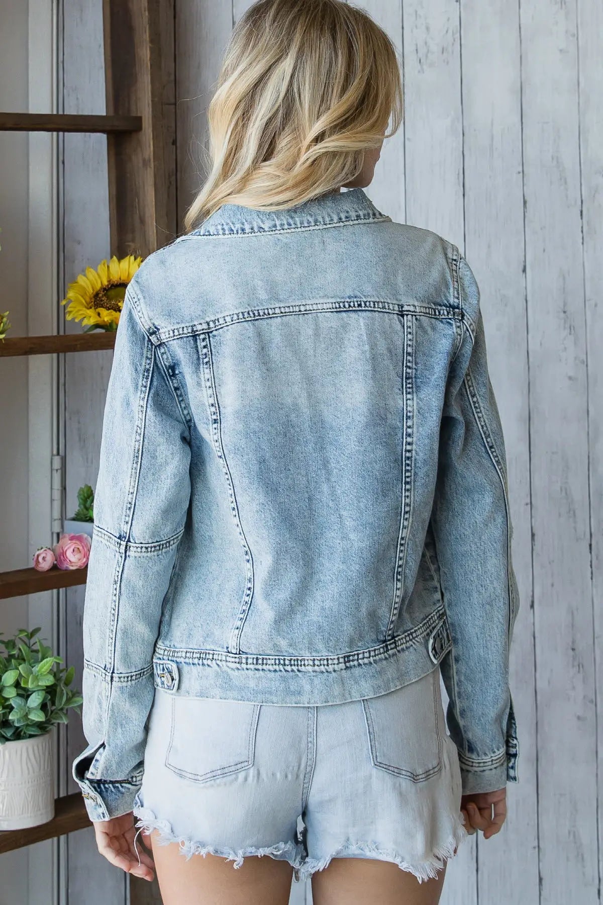 Distressed Washed Denim Jacket